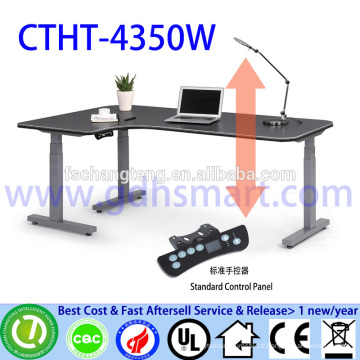 Tables / bureaux réglables électriques de taille de 3 jambes sans panneau de modestie